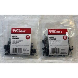 Hyper Tough Black Plastic Staples for 1/4 Diameter Coaxial Cable 2 - PK-25 New